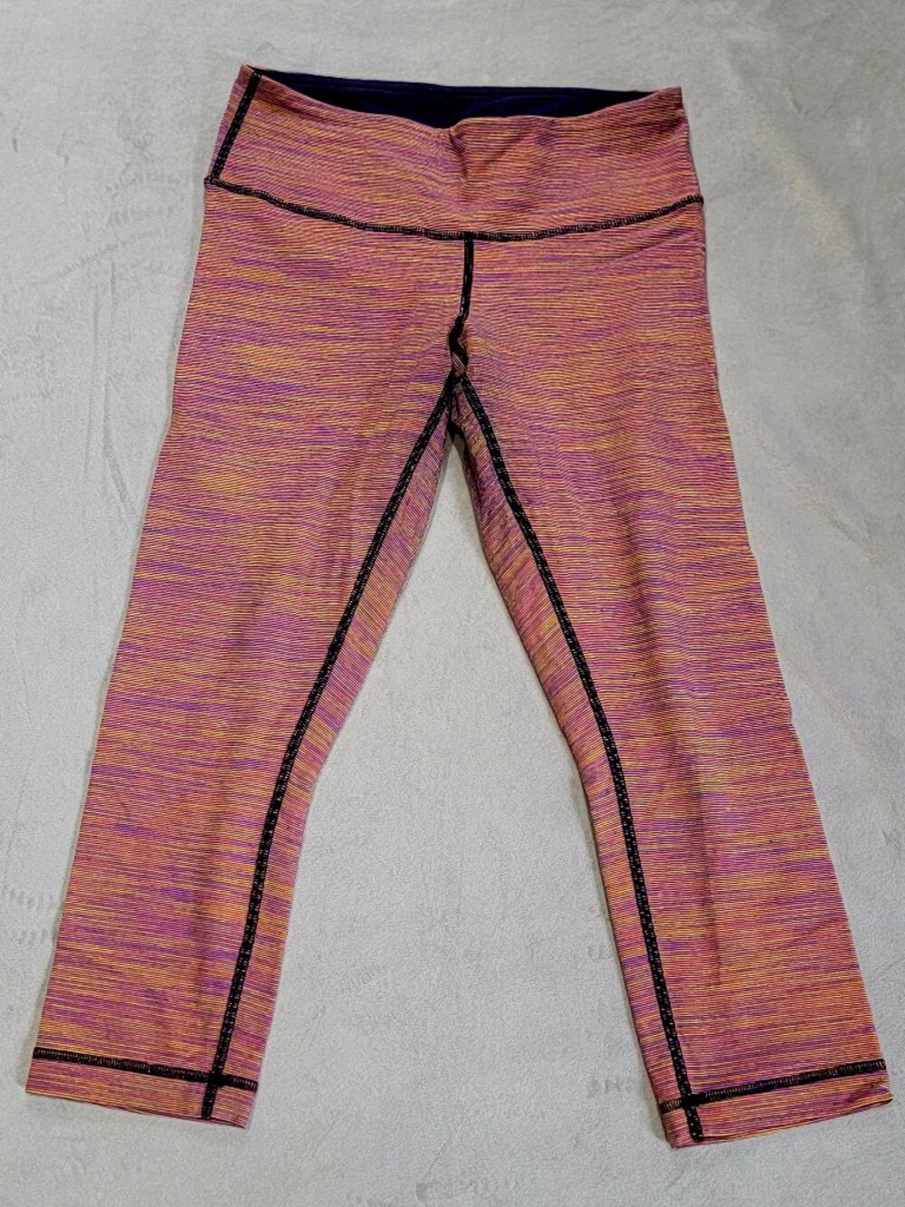 Vintage Lululemon Wunder Under Crop Legging Wee Are From Space Stripe